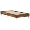 vidaXL Bed Frame No Mattress Smoked Oak 90x190 cm Single Engineered Wood