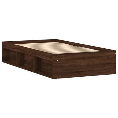vidaXL Bed Frame Brown Oak 100x200 cm