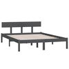 vidaXL Bed Frame without Mattress Grey Solid Wood 140x190 cm