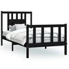 vidaXL Bed Frame without Mattress Black Solid Wood Pine 90x200 cm