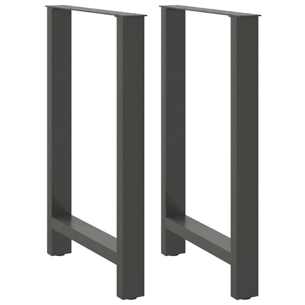 vidaXL Bar Table Legs Anthracite 2 pcs 60x(90-91) cm Steel