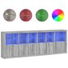 vidaXL Sideboard with LED Lights Grey Sonoma 283x37x100 cm