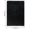 vidaXL High Pile Shaggy Rug Black 140x200 cm 50 mm
