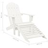 vidaXL Garden Adirondack Chair with Ottoman&Table Solid Fir Wood White
