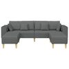 vidaXL Sofa with Cushion 3 pcs Dark Grey Fabric