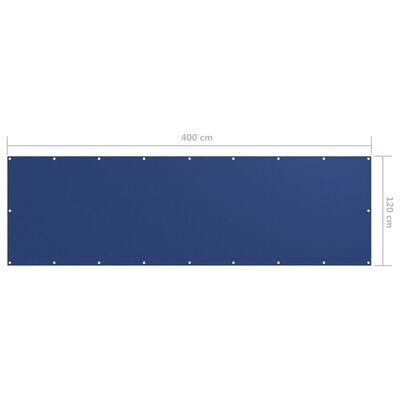 vidaXL Balcony Screen Blue 120x400 cm Oxford Fabric