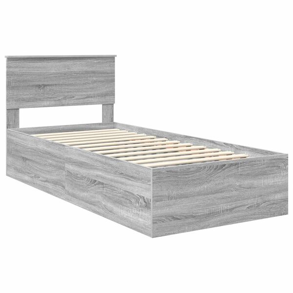 vidaXL Bed Frame Grey Sonoma 75 x 190 cm Engineered Wood