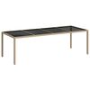 vidaXL Garden Table Beige 250x100x75 cm Tempered Glass and Poly Rattan