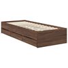 vidaXL Bed Frame with Headboard Brown Oak 75 x 190 cm Engineered Wood