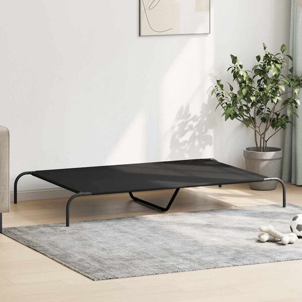 vidaXL Elevated Dog Bed Black 150x90x20 cm Oxford Fabric and Steel