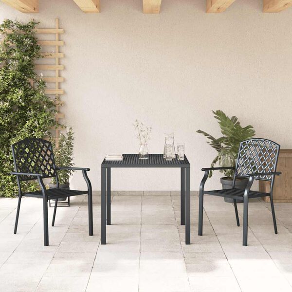vidaXL Stackable Outdoor Chairs 2 pcs Steel Anthracite