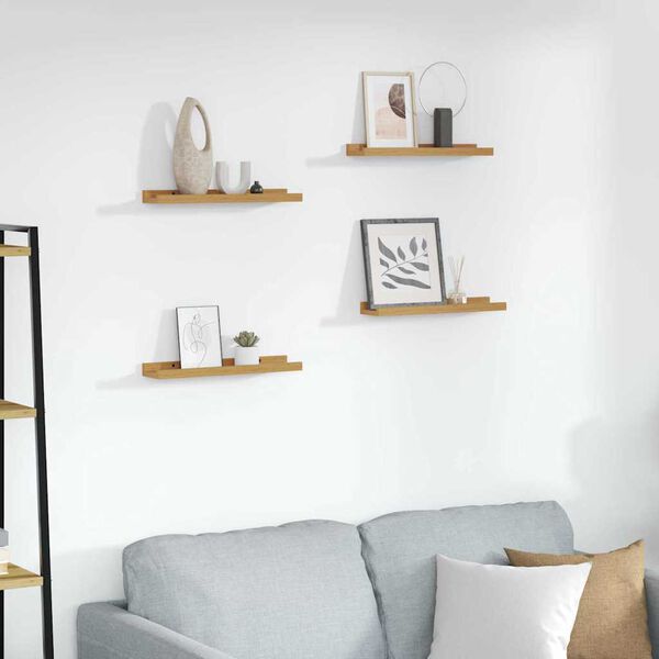 vidaXL Wall Shelf with Shelf 4 pcs Beige 40 x 9 x 3 cm Engineered Wood