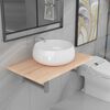 vidaXL Two Piece Bathroom Furniture Set Ceramic Oak