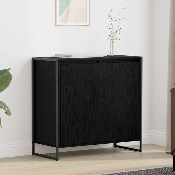 vidaXL Side Cabinet Black Oak 79 x 36 x 75 cm Engineered Wood