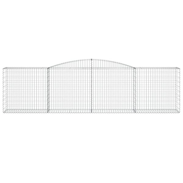 vidaXL Arched Gabion Baskets 2 pcs 400x50x100/120 cm Galvanised Iron