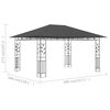 vidaXL Gazebo with Mosquito Net 4x3x2.73 m Anthracite 180 g/m²