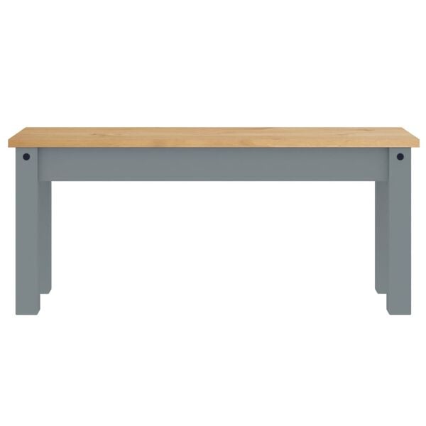 vidaXL Dining Bench PANAMA Grey 105x30x45 cm Solid Wood Pine