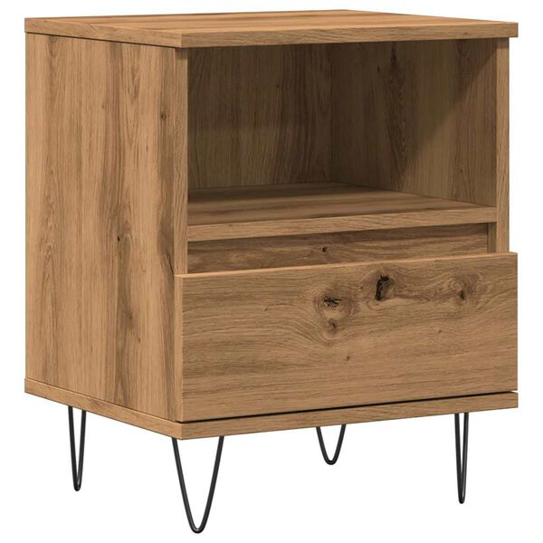 vidaXL Bedside Cabinet Artisan Oak 40x35x50 cm Engineered Wood