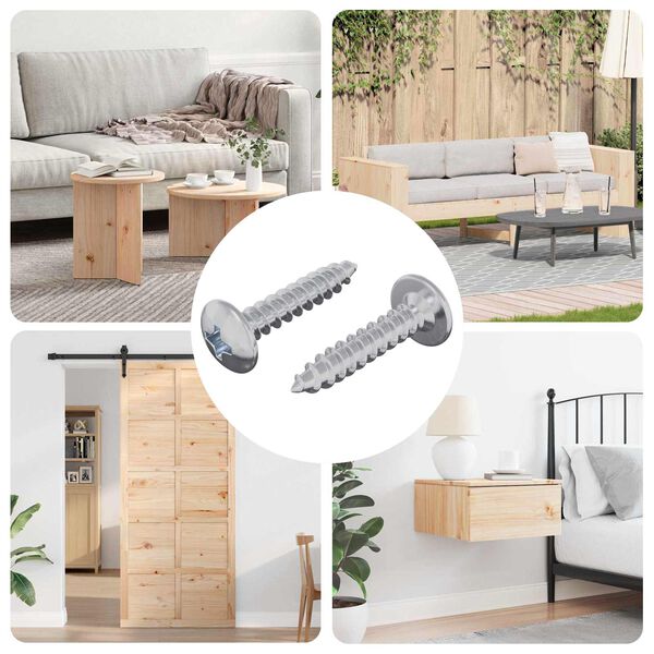 vidaXL Self Tapping Nail 2 pcs Zinc-coated 4 x 20 mm Steel