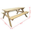 vidaXL Picnic Table 150x135x71.5 cm Wood