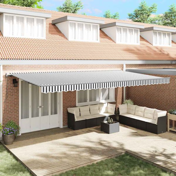 vidaXL Automatic Retractable Awning Anthracite and White 600x300 cm