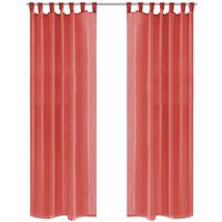 vidaXL Voile Curtains 2 pcs 140x225 cm Red