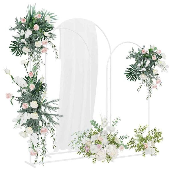 vidaXL Wedding Arch 3 pcs White Steel