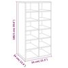 vidaXL Shoe Rack Smoked Oak 54x34x100.5 cm Engineered Wood