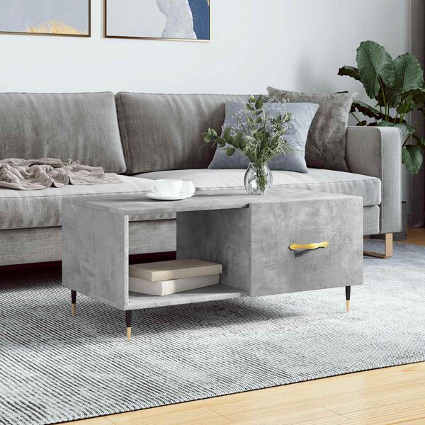 vidaXL Coffee Table Concrete Grey 90x50x40 cm Engineered Wood