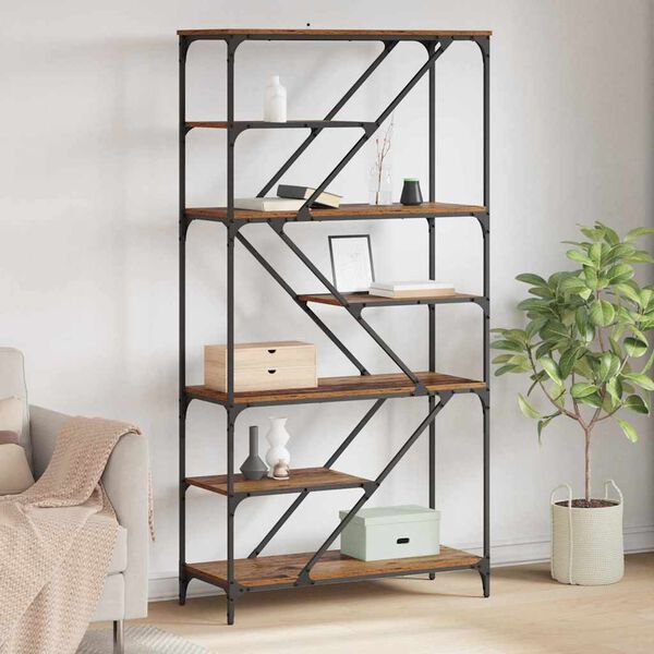 vidaXL Bookshelf Old Wood 91 x 36 x 176 cm Engineered Wood