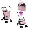 vidaXL Folding Pet Stroller Pink 81 x 47 x 99 cm 600D Oxford fabric
