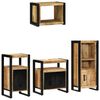 vidaXL Bathroom Furniture Set with Shelf 4 pcs Brown Solid Mango Wood