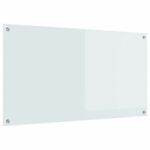 vidaXL Kitchen Backsplash White 110 x 60 cm Tempered Glass