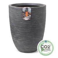 Capi Elegant Vase Low Waste Rib 34x46 cm Grey