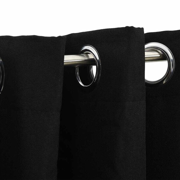 vidaXL Linen-Look Blackout Curtains with Grommets 2pcs Black 140x225cm