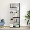 vidaXL Book Cabinet Black Oak 67 x 25 x 162 cm Engineered Wood