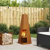 vidaXL Fire Pit Brown 35 x 35 x 100 cm Steel