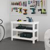 vidaXL Work Bench White 110.5x50x80 cm Solid Wood Pine