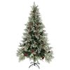vidaXL Christmas Tree with Pine Cones Green and White 195 cm PVC&PE