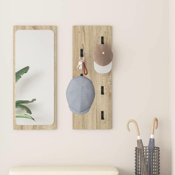 vidaXL Wall-Mounted Coat Rack Wall-mounted Sonoma Oak 30 x 1.5 x 80 cm
