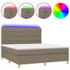 vidaXL Box Spring Bed with Mattress&LED Taupe 180x200 cm Fabric