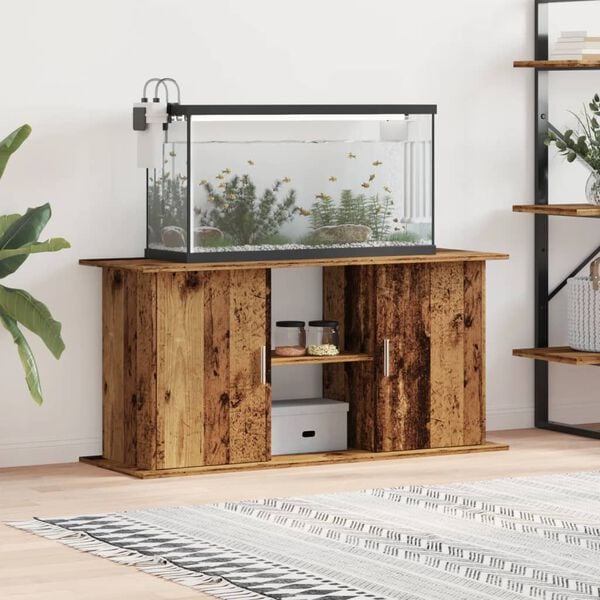 vidaXL Aquarium Stand Old Wood 121x41x58 cm Engineered Wood