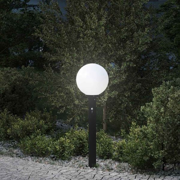 vidaXL Bollard Light with Sensor 80 cm Black IP44