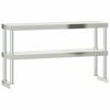 vidaXL Kitchen Work Table with Overshelf 110x55x150 cm Stainless Steel