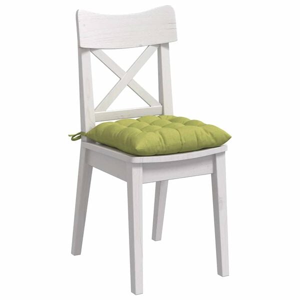 vidaXL Seat Cushions 2 pcs Light Green 40 x 40 x 6 cm Fabric
