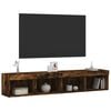 vidaXL TV Cabinets with LED Lights 2 pcs Smoked Oak 80x30x30 cm