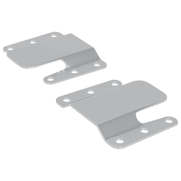 vidaXL Flush Mount Bracket 2 pcs Silver 75 x 66 mm Steel