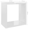 vidaXL Wall Cube Shelves 6 pcs High Gloss White 26x15x26 cm