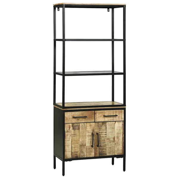 vidaXL Highboard with Drawer Brown 70 x 35 x 180 cm Solid Mango Wood