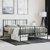 vidaXL Metal Bed Frame without Mattress with Footboard Black 120x200cm